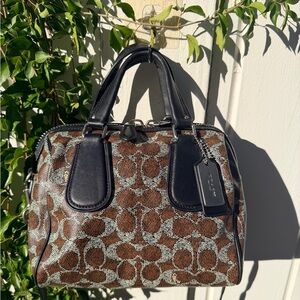 Coach Black and Brown Signature Satchel